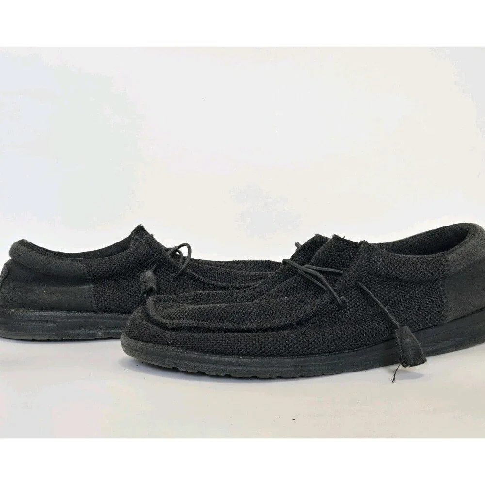 Hey Dude Shoes Mens Size 10 Wally Funk Mono Slip On Black Shade Loafer